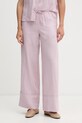 United Colors of Benetton брюки женские из льна розовый 4AGHDF0BF