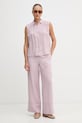 United Colors of Benetton брюки женские из льна 4AGHDF0BF розовый SS26