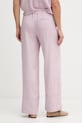 Одежда United Colors of Benetton брюки женские из льна 4AGHDF0BF розовый