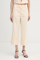 United Colors of Benetton chino hlače ženske bombažne bež 49YYDF0BD
