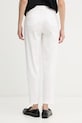 Odjeća United Colors of Benetton hlače za žene od pamuka s elastanom 4CDRDF0AV bijela
