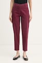 United Colors of Benetton hlače za žene od pamuka s elastanom bordo 4CDRDF0AV