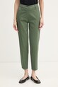 United Colors of Benetton hlače ženske bombažne z elastanom zelena 4CDRDF0AV