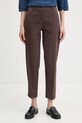 United Colors of Benetton hlače ženske bombažne z elastanom rjava 4CDRDF0AV