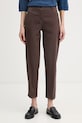 United Colors of Benetton hlače ženske bombažne z elastanom rjava 4CDRDF0AV
