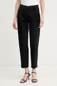 United Colors of Benetton hlače za žene od pamuka s elastanom crna 4CDRDF0AV