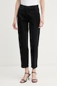 United Colors of Benetton hlače za žene od pamuka s elastanom crna 4CDRDF0AV