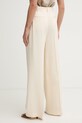 Oblečení Pinko kalhoty dámské s viskózou 106918.A2W6 béžová