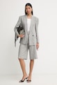 Pinko bermudy damskie z dodatkiem lnu 106920.A3AS szary SS26