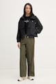 Calvin Klein Jeans hlače ženske bombažne LV047F636G zelena SS26