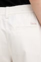 Calvin Klein Jeans hlače za žene s pamukom bež LV047F623G