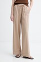 Marc O'Polo pantaloni wide leg da donna con misto lino beige 5000013133