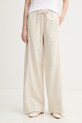 Marc O'Polo spodnie damskie z lnem beżowy 5000013166