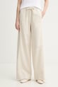 Marc O'Polo spodnie damskie z lnem beżowy 5000013166
