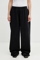 VETEMENTS spodnie dresowe bawełniane gładkie czarny ME76SP204B