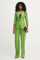 Elisabetta Franchi spodnie garniturowe damskie lniane PA17962E2 zielony SS26