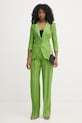 Elisabetta Franchi spodnie garniturowe damskie lniane PA17962E2 zielony SS26