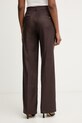 Ρούχα Guess παντελόνι ίσιο γυναικείο με λινό CARLA W6GB43.W2840 καφέ