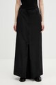 Y-3 W UT WIDE PANTS spodnie z domieszką lnu damskie czarny KG3562