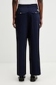 Odzież Lacoste spodnie bawełniane z elastanem damskie HF0205 granatowy