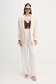 Patrizia Pepe spodnie damskie z wiskozą 2P1782.A766 biały SS26