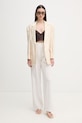 Patrizia Pepe spodnie damskie z wiskozą 2P1782.A766 biały SS26