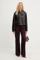 Max&Co. spodnie damskie z dodatkiem wełny MCOESTROSO 2616131032200 fioletowy SS26