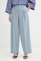 Max&Co. Oblekové nohavice dámske s vlnou MCOFONTE modrá 2616131063200