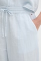 Tommy Jeans spodnie damskie z lnem niebieski DW0DW22285
