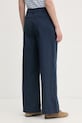 Oblečenie U.S. Polo Assn. dámske nohavice s bavlnou FULL LENGTH WIDE LEG WUP2260 tmavomodrá