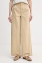 U.S. Polo Assn. spodnie damskie z bawełną FULL LENGTH WIDE LEG beżowy WUP2260