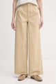 U.S. Polo Assn. dámske nohavice s bavlnou FULL LENGTH WIDE LEG béžová WUP2260