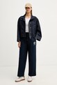 Tommy Hilfiger teplákové nohavice dámske s bavlnou WW0WW48764 tmavomodrá SS26