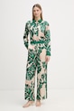 Marc Aurel spodnie palazzo damskie z wiskozy 1313A11083 zielony SS26