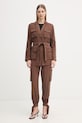 Gaudi spodnie cargo damskie z wiskozy 611FD25016 brązowy SS26