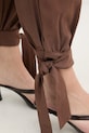Gaudi spodnie cargo damskie z wiskozy brązowy 611FD25016