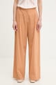 Sessun spodnie wide leg damskie bawełniane pomarańczowy 26207029