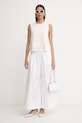 BOSS spodnie damskie bawełniane Talini 50558447 biały SS26