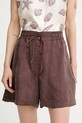 BOSS σορτς γυναικεία από lyocell Tomica καφέ 50568332