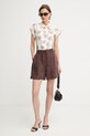 BOSS σορτς γυναικεία από lyocell Tomica 50568332 καφέ SS26