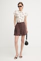 BOSS σορτς γυναικεία από lyocell Tomica 50568332 καφέ SS26