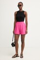 BOSS Orange szorty damskie z lnem C Tallan 50559251 różowy SS26