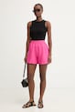 BOSS Orange szorty damskie z lnem C Tallan 50559251 różowy SS26