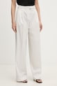 HUGO spodnie garniturowe damskie z wiskozą Hejuly biały 50559202