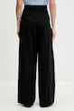 Oblačila HUGO ravne hlače ženske bombažne Henesa-2-W 50557331 črna