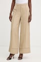 Karl Lagerfeld spodnie damskie z wiskozą beżowy B2W10007