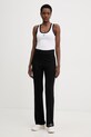 Karl Lagerfeld spodnie damskie z wiskozą B2W44009 czarny SS26