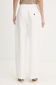 Odzież Karl Lagerfeld spodnie damskie z lnem Karl Lagerfeld Studio B2W10147 biały