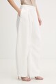 Karl Lagerfeld spodnie damskie z lnem Karl Lagerfeld Studio biały B2W10147