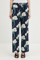 Kenzo Pants spodnie bawełniane damskie granatowy FG52PA1239O2